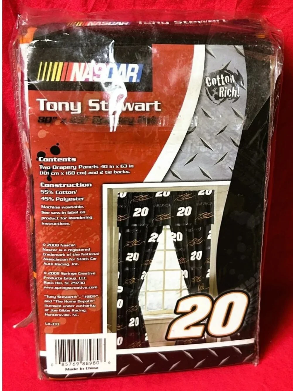 Twin Comforter+Sheet Set+Sham+Curtains~Vintage NASCAR #20 Tony Stewart Race Car